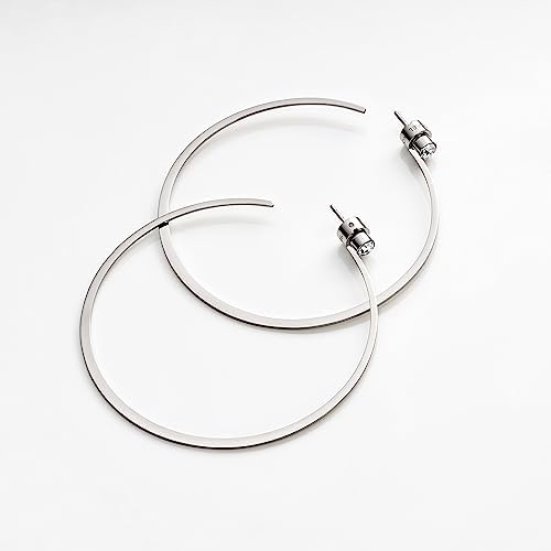 Michael Kors Silver Stainless Steel Whisper Hoop Earrings