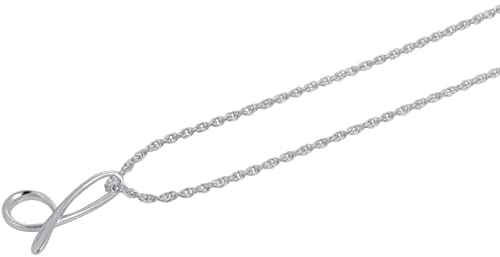 Amazon Collection Sterling Silver "D" Pendant Necklace, 18