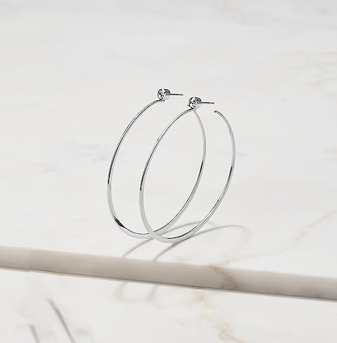 Michael Kors Silver Stainless Steel Whisper Hoop Earrings