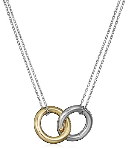 Rose Gold Sterling Silver Interlocking Circles Pendant Necklace