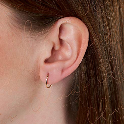 14k Gold 12mm Hoop Earrings