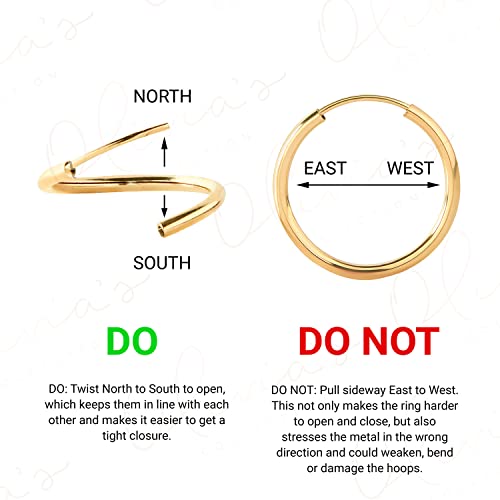 14k Gold 12mm Hoop Earrings