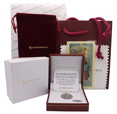 Sterling Silver St. Christopher Necklace with 24" chain