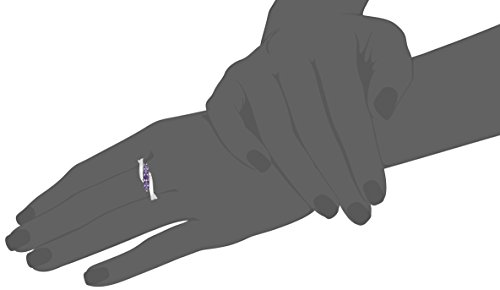 Sterling Silver Genuine African Amethyst Bypass Ring, Size 7