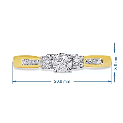 October Birthstone Ring: 10K Yellow Gold Opal Diamond