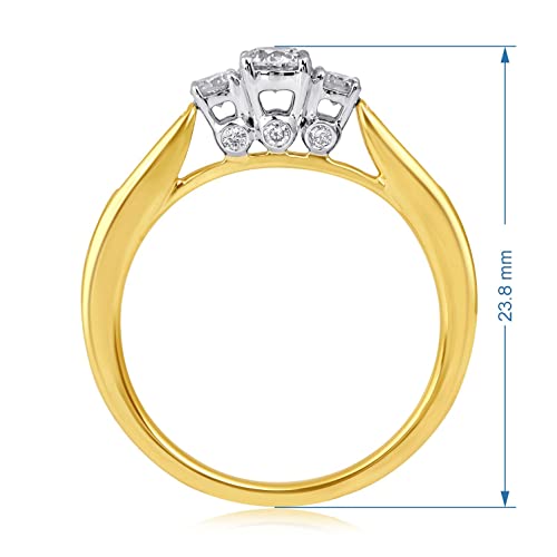 October Birthstone Ring: 10K Yellow Gold Opal Diamond