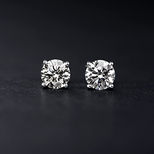 D Color VVS1 Round Moissanite Stud Earrings