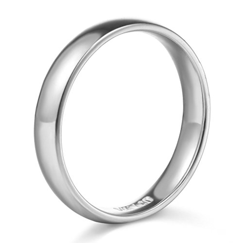 14k White Gold 3mm Wedding Band - Size 9