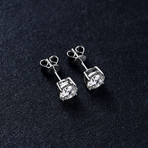 D Color VVS1 Round Moissanite Stud Earrings