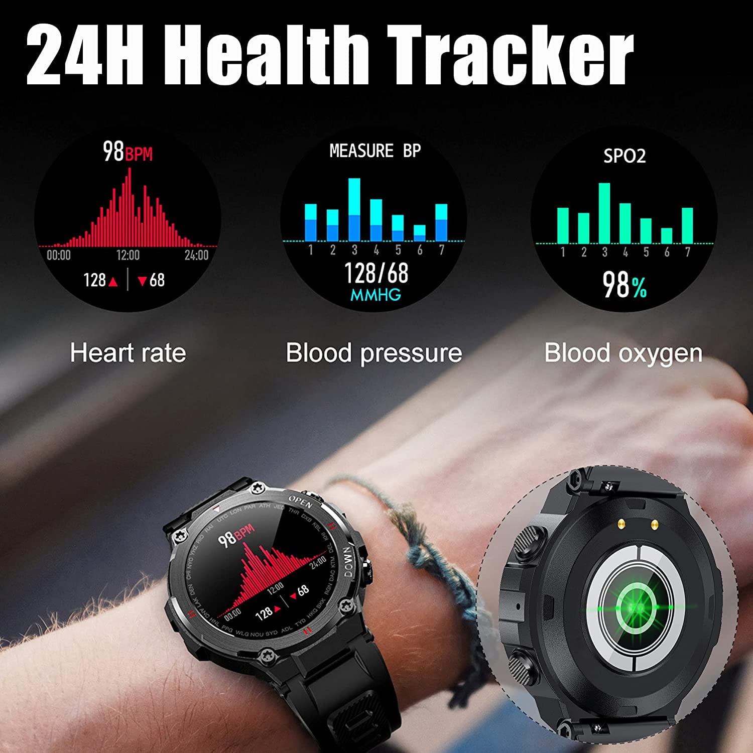 Cyberdyer K27 Tactical Smart Watch - Black
