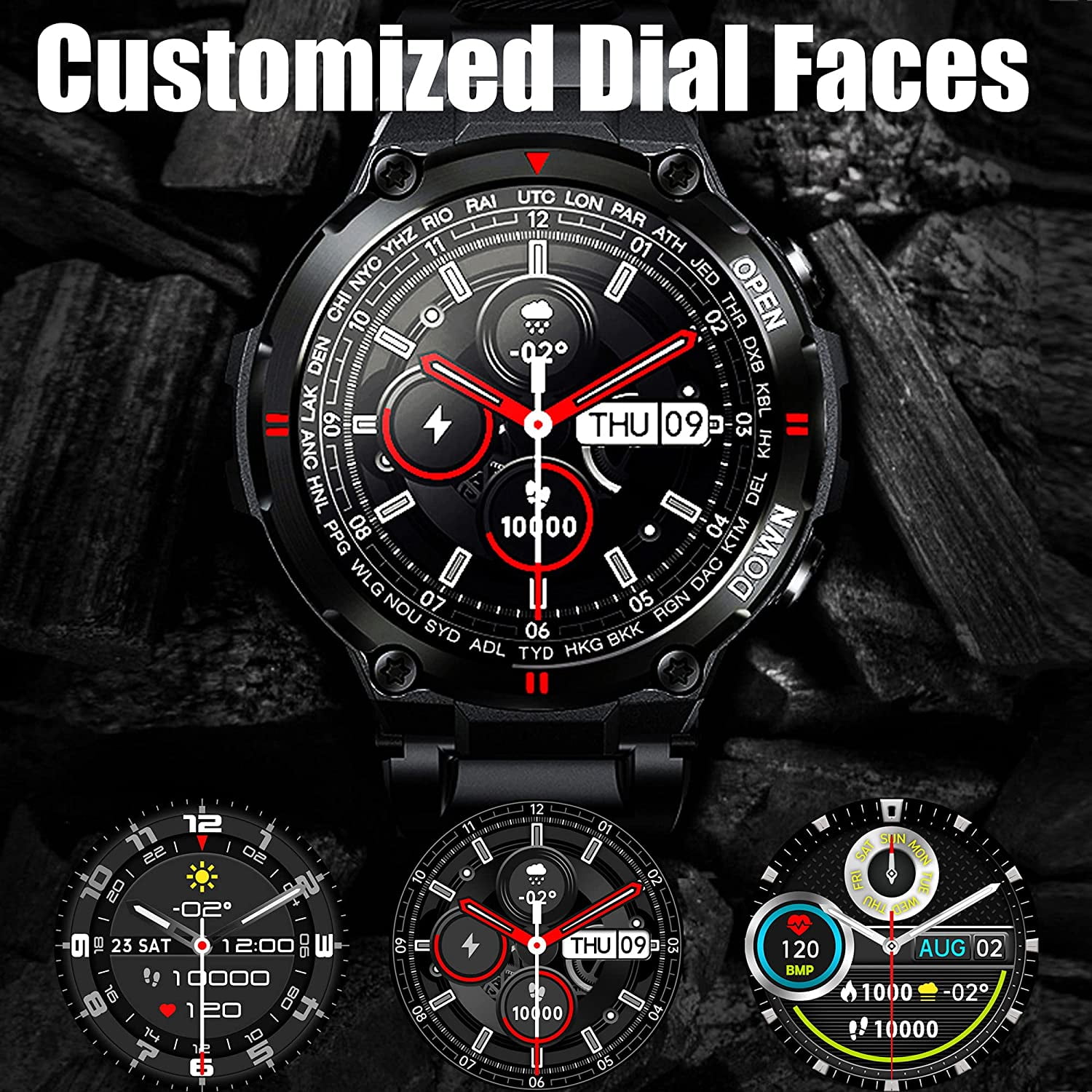 Cyberdyer K27 Tactical Smart Watch - Black