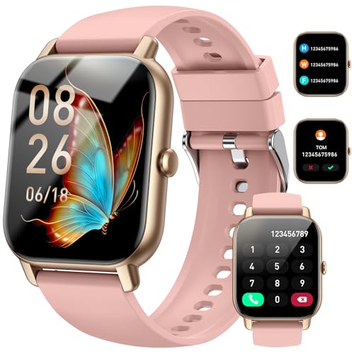 1.85" Smart Watch with 110+ Sport Modes, Heart Rate Monitor, IP68 Waterproof - Pink