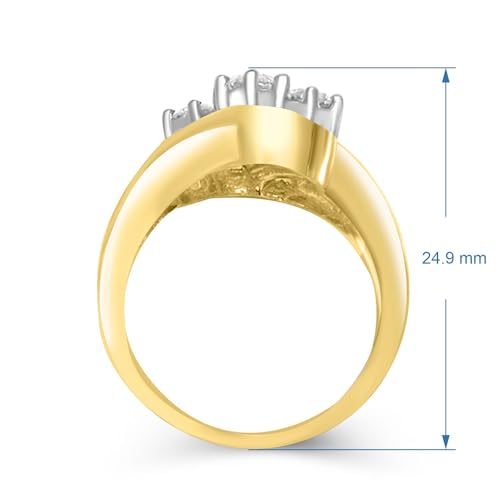 Yellow Gold 3 Stone Diamond Engagement Ring Size 7