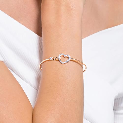 Rose-Gold SWAROVSKI Infinity Heart Bangle with Clear Crystals