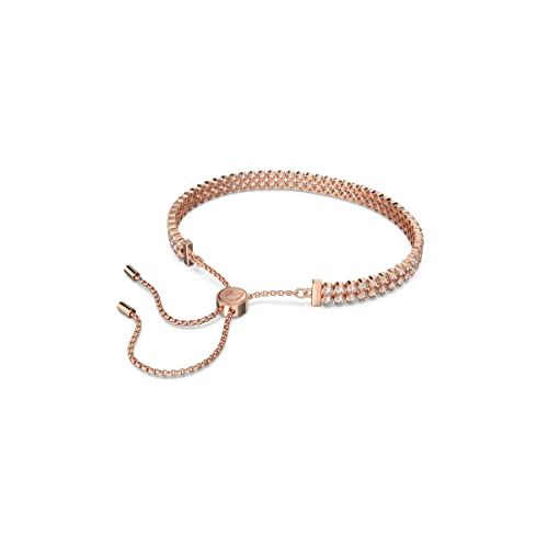 Rose-Gold Tone Swarovski Tennis Bracelet with Clear Crystals