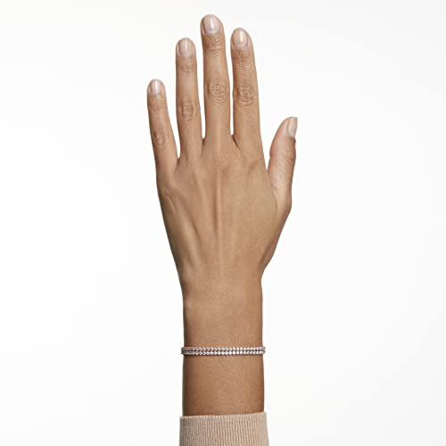 Rose-Gold Tone Swarovski Tennis Bracelet with Clear Crystals