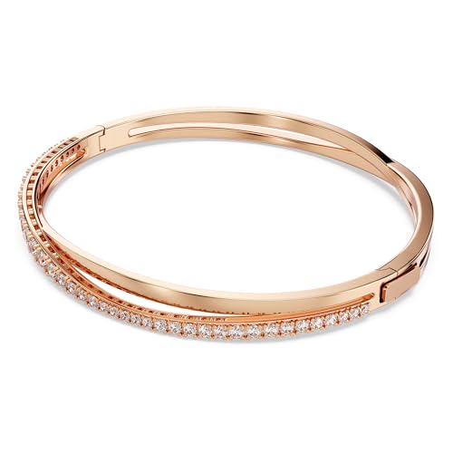Clear Crystal Swarovski Bangle Bracelet, Rhodium Plated, Size One