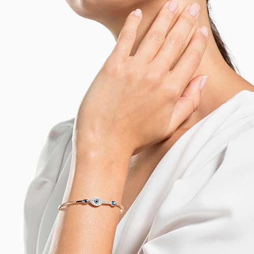 Swarovski Blue Crystal Evil Eye Bangle Bracelet