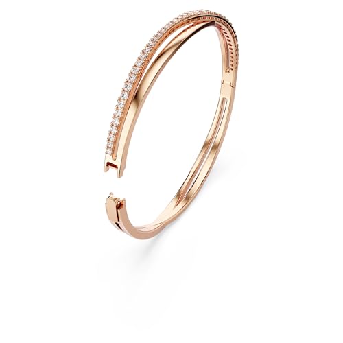 Clear Crystal Swarovski Bangle Bracelet, Rhodium Plated, Size One