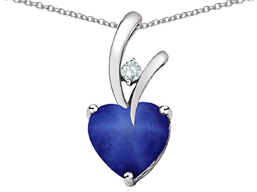 Star K Heart Shape 8mm Created Star Sapphire Pendant