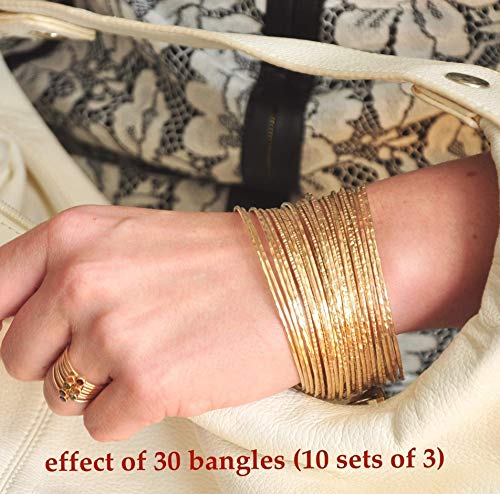 Mu-Yin Handmade 14k Gold Filled Bangles Set