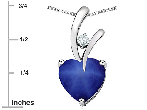Star K Heart Shape 8mm Created Star Sapphire Pendant