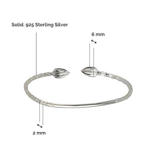 Handmade .925 Sterling Silver Cocoa Pod Bangles