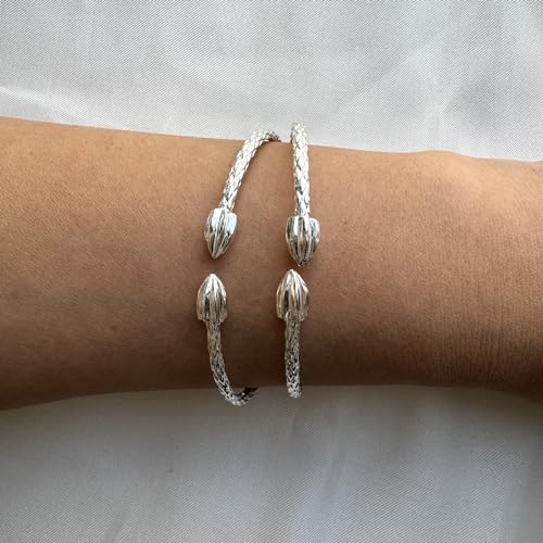 Handmade .925 Sterling Silver Cocoa Pod Bangles