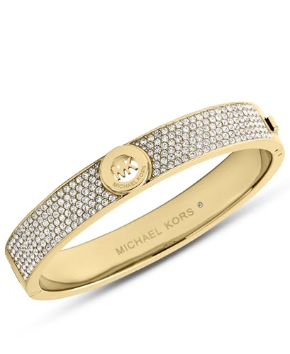 Gold-Tone Michael Kors Pavé Fulton Hinge Bracelet