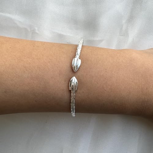 Handmade .925 Sterling Silver Cocoa Pod Bangles