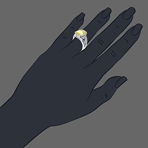 Lemon Quartz Ring in .925 Sterling Silver Oval Shape