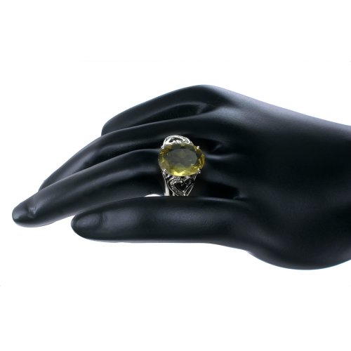Lemon Quartz Ring in .925 Sterling Silver Oval Shape