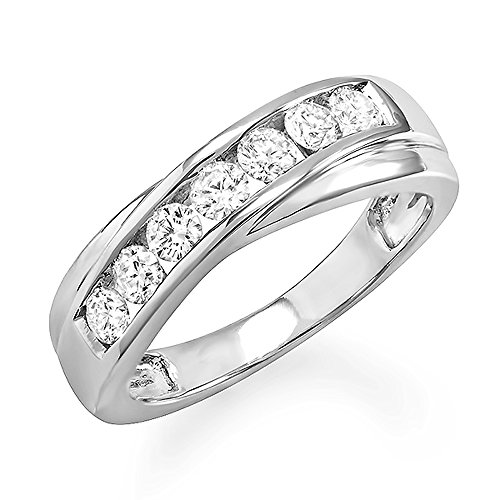 0.90 Carat 14k Round Diamond Men's Wedding Ring