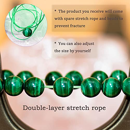 Handmade Malachite Gem Bracelet with 8mm Beads