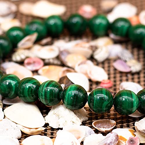 Handmade Malachite Gem Bracelet with 8mm Beads