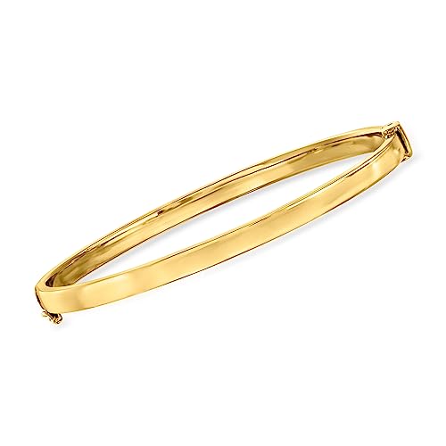 Ross-Simons 4mm 18kt Gold Over Sterling Bangle Bracelet. 7 inches
