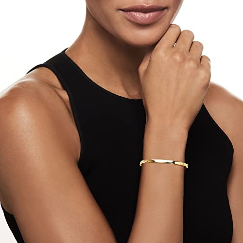 Ross-Simons 4mm 18kt Gold Over Sterling Bangle Bracelet. 7 inches
