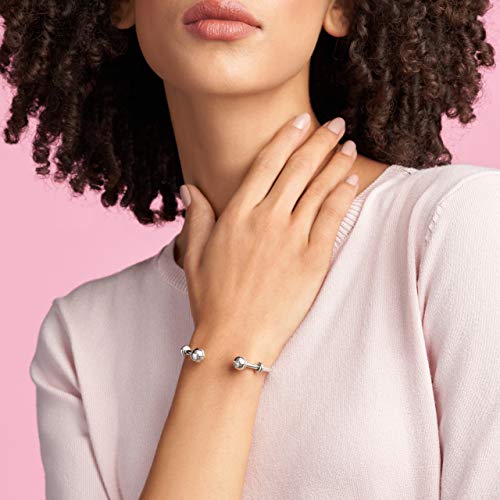 Pandora Moments Sterling Silver Open Bangle for Women - Compatible Moments Charms - Sterling Silver Bracelet - Gift for Her - 6.9", With Gift Box