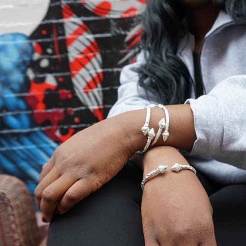 Ridged Arrow .925 Sterling Silver West Indian Bangles Cuff Bangles Bangle Bracelet Caribbean Jewelry Women Mom Wife Valentine Mothers day Gift (Pair 67g) (MADE IN USA)