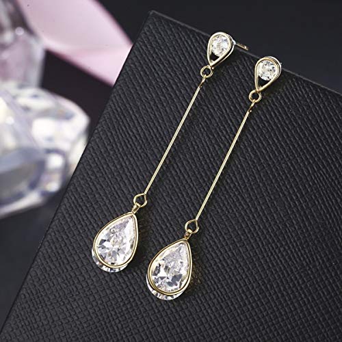 18K Gold Plated Cubic Zirconia Teardrop Earrings