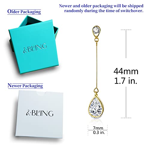 18K Gold Plated Cubic Zirconia Teardrop Earrings