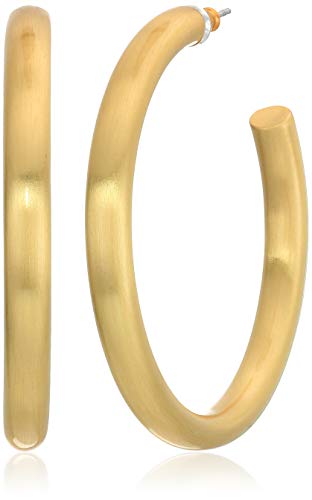 Lucky Brand Gold Large Tubular Hoop Earrings
