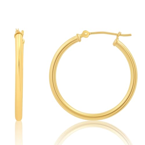 Solid 14k Gold Hoop Earrings for Women | Yellow Gold