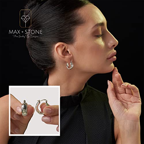 MAX + STONE Sterling Silver Chunky Hoop Earrings
