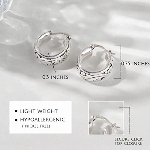 MAX + STONE Sterling Silver Chunky Hoop Earrings