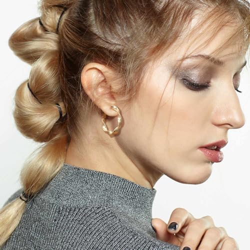 SANDRA REDD 14K Gold Twisted Big Hoop Earrings