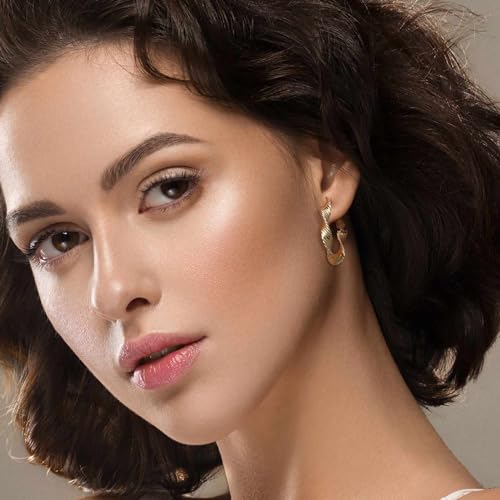 SANDRA REDD 14K Gold Twisted Big Hoop Earrings