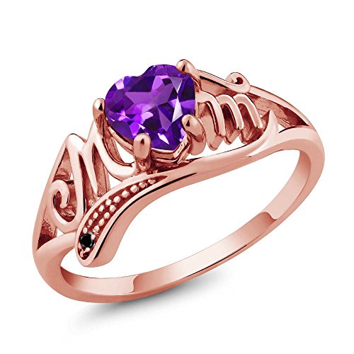Heart Gemstone Mother's Day Ring in 18K Rose Gold