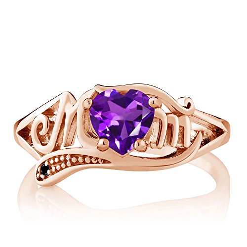 Heart Gemstone Mother's Day Ring in 18K Rose Gold