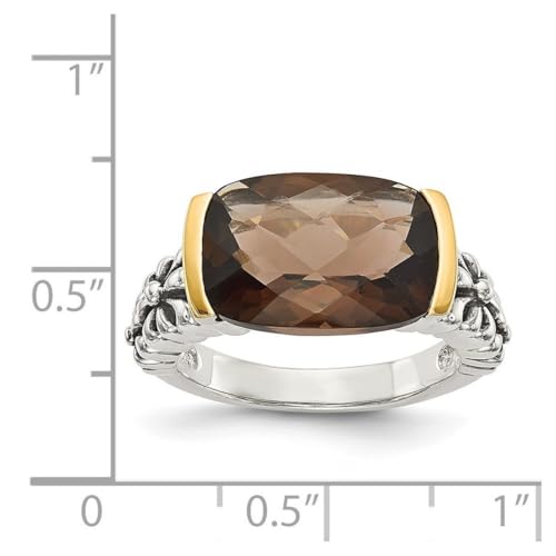 Shey Couture Sterling Silver Smokey Quartz Ring Women